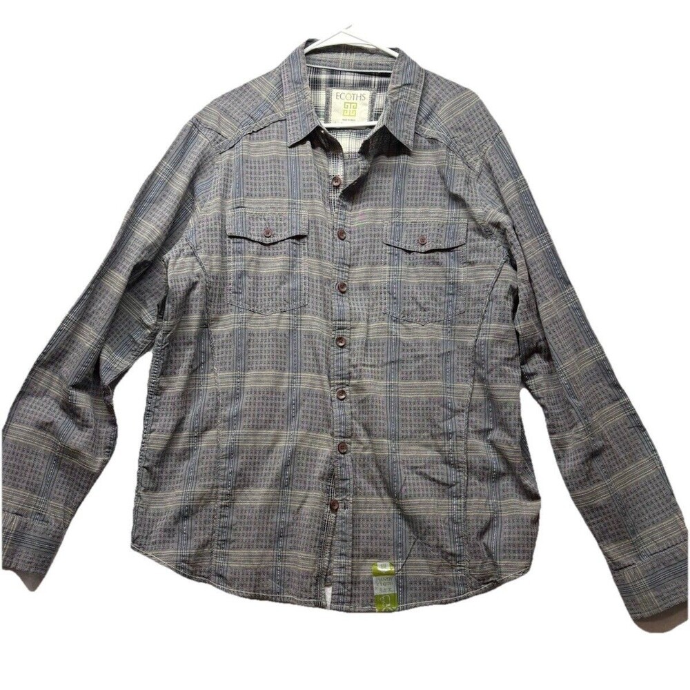 Ecoths Men's XL Button Down Long Sleeve Shirt Organic Cotton NWOT